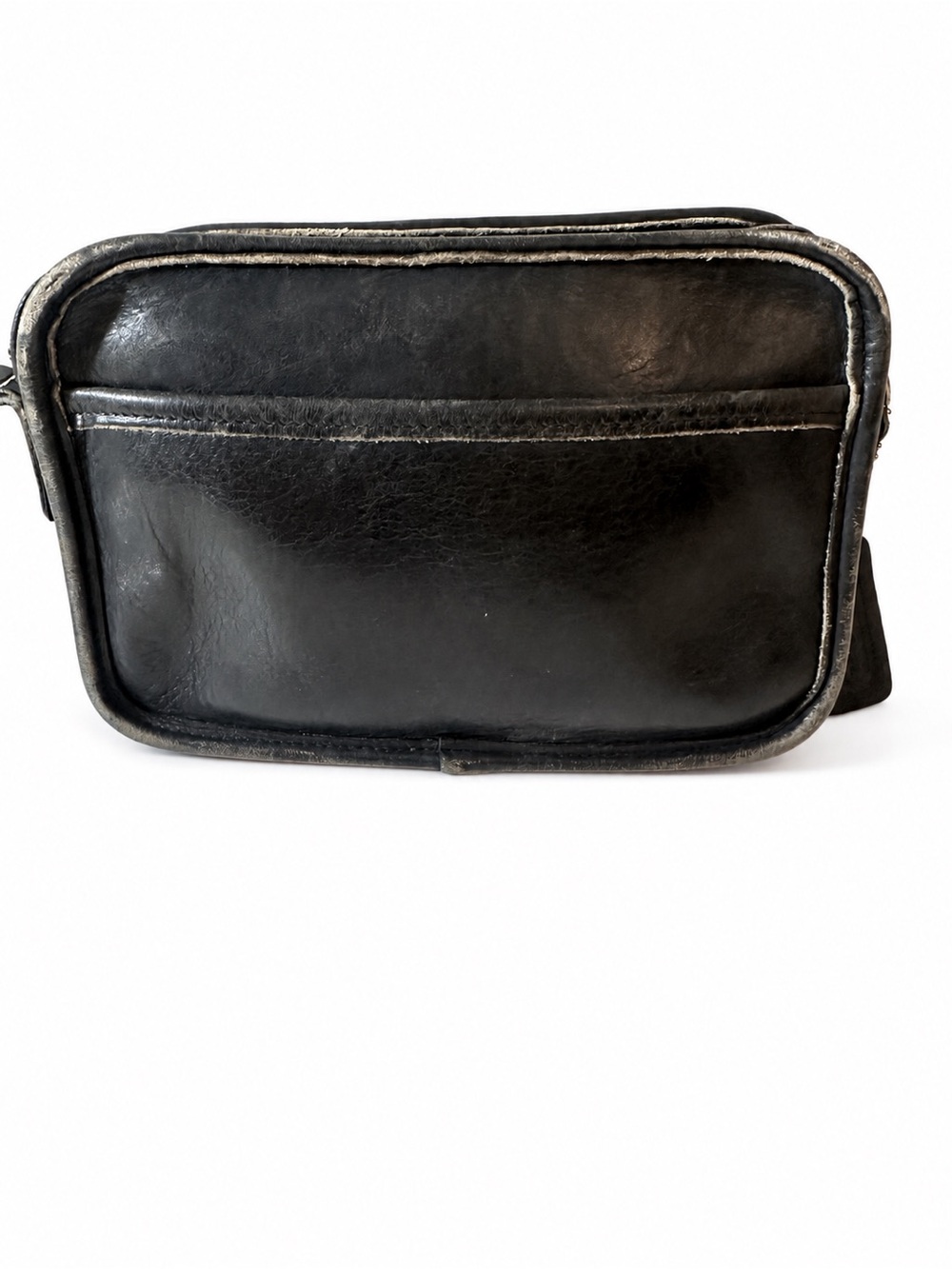 Coach Carnival Vintage Black Leather Zip Bag Made in USA No Strap No Strap